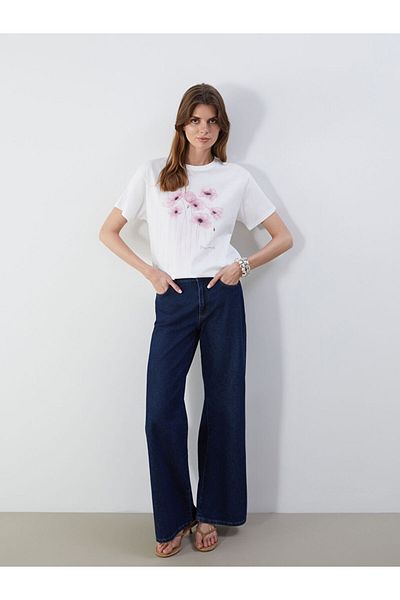 LC Waikiki New Season Crew Neck Floral Printed Women's T-Shirt - S5Il99Z8
