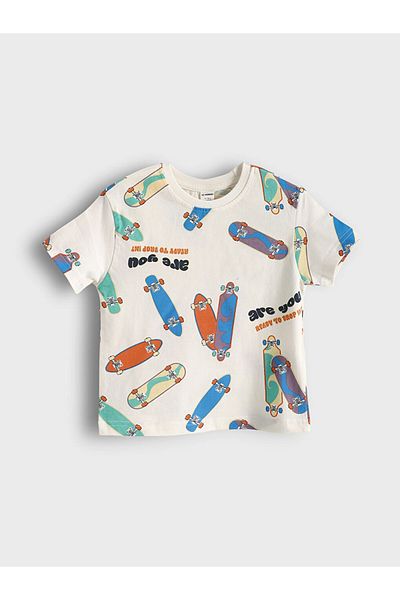 LC Waikiki New Season Crew Neck Printed Boys' T-Shirt Pack of 2 - S5Cu99Z1