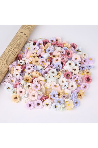 Choice 30PCS MULTI 3cm Multicolor Daisy Flower Heads Mini Silk Artificial Flowers for Wedding Home Decorati