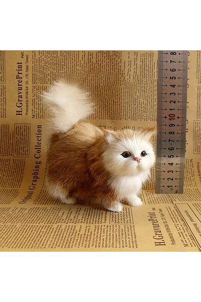 Choice Yellow Simulation Cat Plush Toys Soft Stuffed Kitten Model Fake Cats Realist Animals for Kids Girls