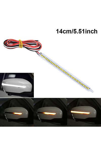 Choice 14cm 1pc SEAMETAL 12V LED Car Rearview Mirror Indicator Lamp Auto Headlight Strip Turn Signal Flowin