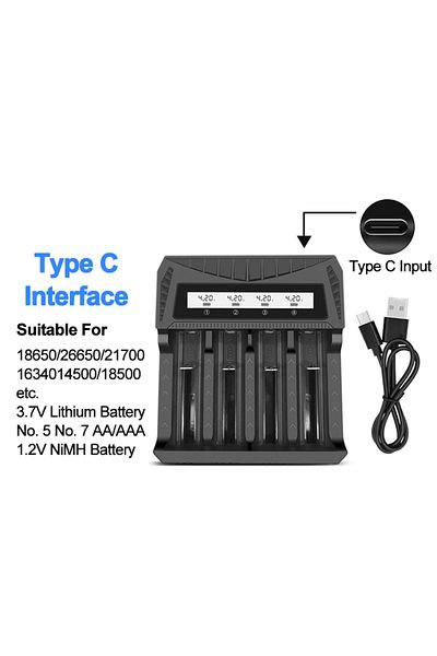 Choice 4 Slots Intelligent LCD Battery USB Charger 1/2/4 Slots For 18650 4.2V Rechargeable Lithium Battery