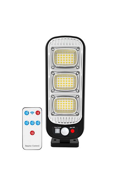 Teno Lampa Solara Stradala 72 LED-uri Teno®, protectie IP65, Waterproof, exterior, negru