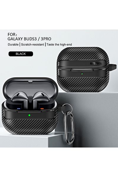 Choice For Galaxy Buds 3 Black New Carbon Fiber Earphone Protective Cover For Samsung Galaxy Buds 3 / Buds
