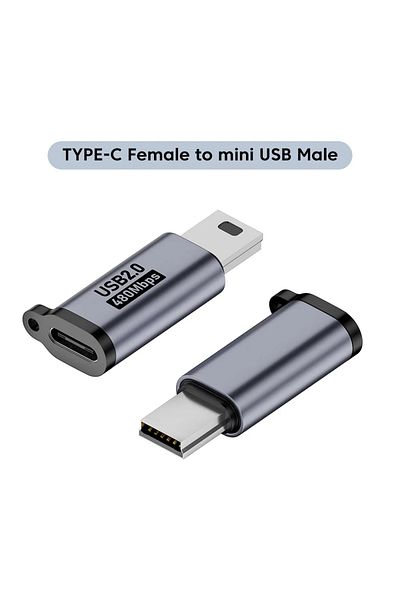 BSN 1 قطعة محول من نوع C إلى ميني USB مايكرو USB إلى نوع C ميني USB إلى USB C 480 ميجابايت في الثانية موصل شحن سريع للبيانات