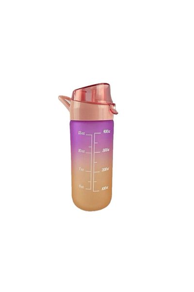 Elit Elit81 Motivational Glass Drinking Bottle Purple Orange Bpa Free 500ml