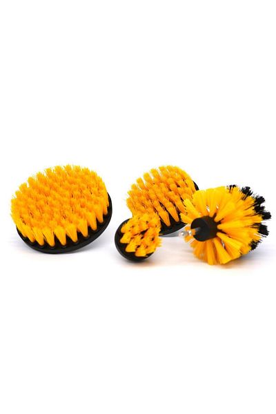 OEM Set of 4 drill cleaning brushes, Yellow/Black