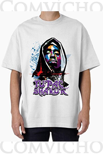 COMVİCHO تي شيرت مطبوع بتصميم توباك v6 للجنسين