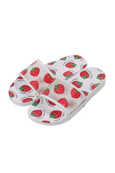 huitich Strawberry Print Fashion Slide Sandals