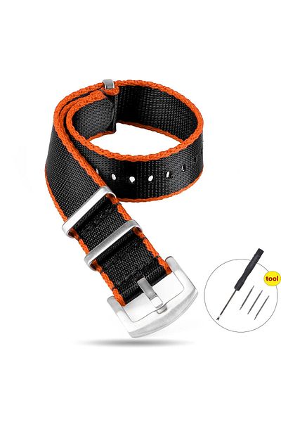 Choice 20mm Black Orange High Density Nylon Strap for Omega Seamaster 007 20mm 22mm Soft Nylon Bracelet for