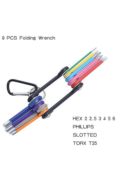 Choice FOLDING WRENCH Allen Key Set L Wrench Kit For Allen Screw 9PCS Long Arm Hex Key Set 1.5mm To 10mm He
