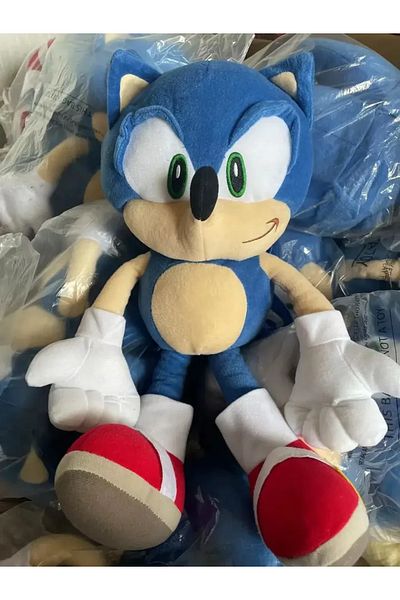 BANDAI 31cm-50cm Blue 30-45cm Original Cartoon Plush Toy Knuckles The Echidna Pink Amy Rose Stuffed Toy Bac