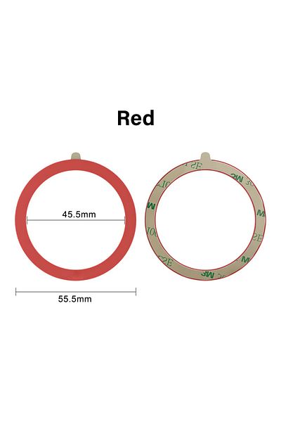 WSSHE Red Universal Magnetic Mobile Phone Ring for Magsafe Accessories Metal Sticker Wireless Charger Iron