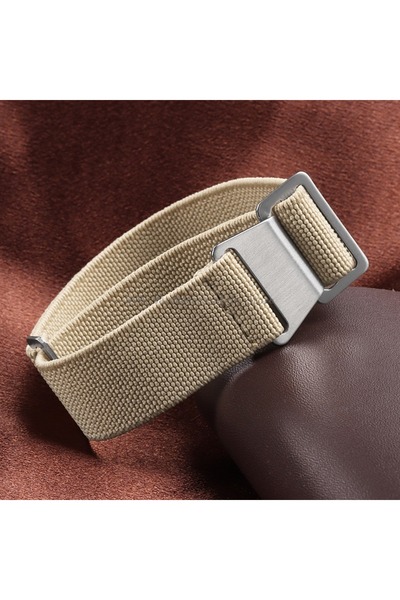 Choice 20mm Khaki Nylon Braided Watch Band Elastic Nylon Strap French Troops ...