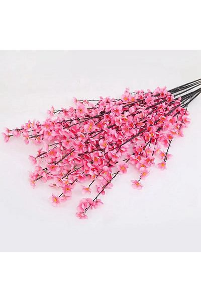 Choice Pink-120CM 1Pc Artificial Flower Silk Peach Blossom Branch Cherry Room Home Bedroom Decoration Plum