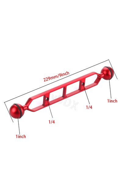 Choice purple color 5 7 9 11 inch Dual Ball Head 1" Joint Adapter Extension Arm for GoPro Underwater Butter