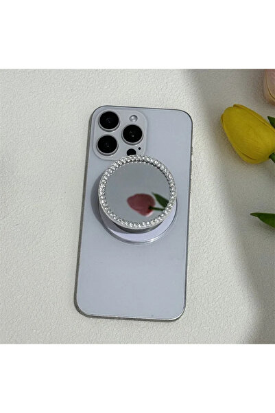 Choice حامل خاتم دائري كبير فضي فاخر لامع مرصع بالألماس الفضي والذهبي على شكل قلب مربع وزهرة