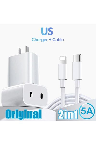 Choice US Plug Dual PD 20W USB C Charger Fast Charging For iPhone 15 14 13 12 Pro Fast Charging For iPhone