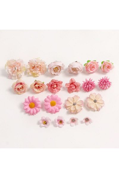 Choice Pink 20Pcs/Lot Rose Artificial Flowers Mixed Fake Flower Garden Wedding Decora Party Home Room Decor