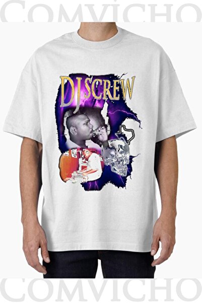 COMVİCHO تي شيرت مطبوع بتصميم DJ Screw V1 للجنسين