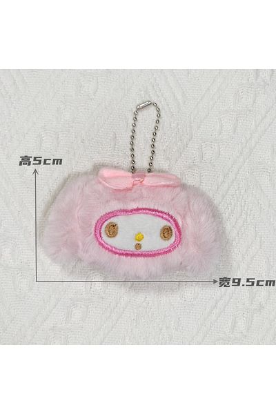Miniso Purin Sanrio Plush Keychain Purse Bag Hello Kitty Doll Keyring Anime Stuffed Backpack Pendant Melody
