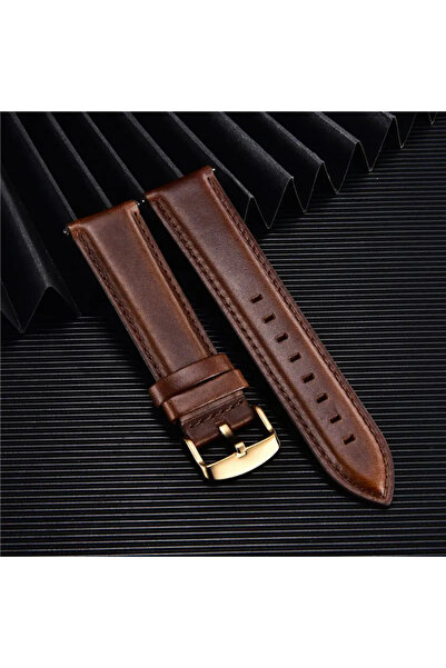 Choice سوار ساعة جلدي سريع الفك باللون البني الداكن (الذهبي) مقاس 18 مم، أحزم...