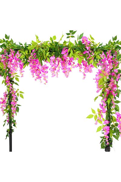 Choice 2pcs Pink 2pcs 1.8m Wisteria Artificial Flower Vine Ivy Leaf Garland Rattan String Flowers Fake Pla