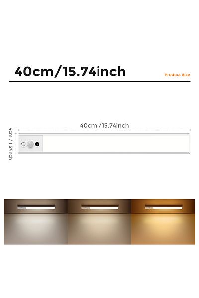 Choice USB charge 40cm 1PC 40CM Hand/Body Sweeping Motion Sensor Cabinet Induction Light, Three Colors Mode