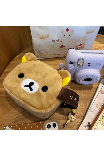 Hasbro Rilakkuma Kawaii Rilakkuma Pencil Bag Makeup Organizer Storage Bag Cartoon Bear Plush Multi Case Kaw