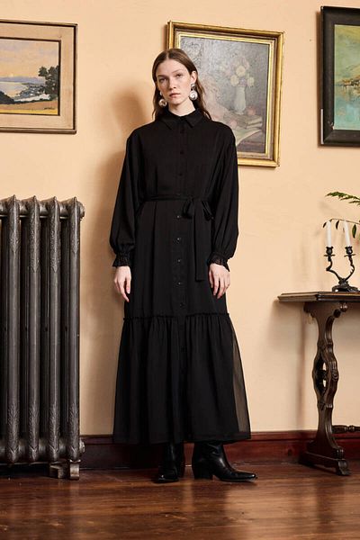 BE BLUE Black chiffon dress