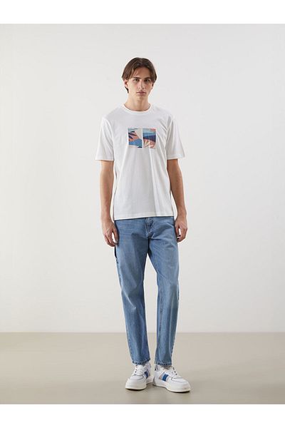 LC Waikiki New Season Crew Neck Printed Combed Cotton Men's T-Shirt - S5Eg87Z8
