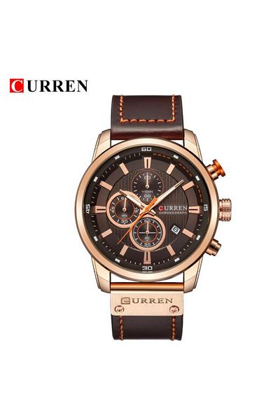 Curren Rose Black CURREN Brand Watch Men Leather Sports Watches Men's Army Military Quartz Wristwatch Chron