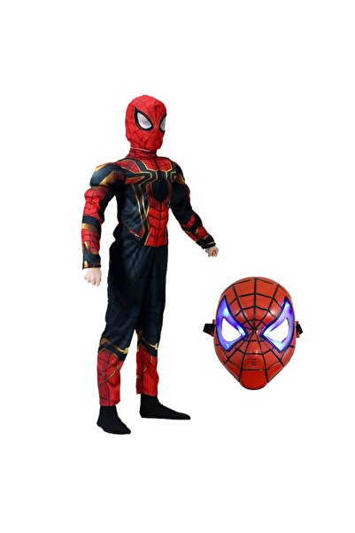KidMania Set costum Iron Spiderman cu muschi si masca LED pentru baieti 110-1...
