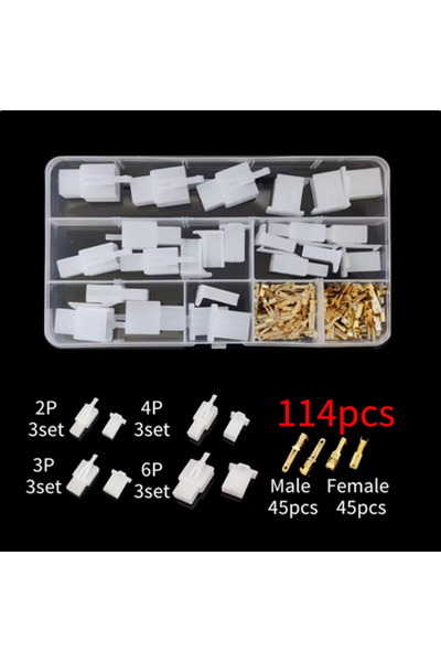 Choice1 114pcs Car Motorcycle Electrical Connectors: 2.8mm 2 3 4 6 9 Pin Wire Terminal Hooks for Male & Fema