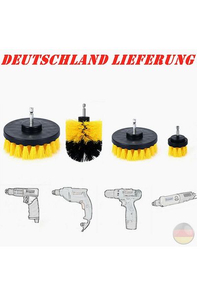 OEM Set of 4 Cleaning Brushes for Drill, Black/Yellow