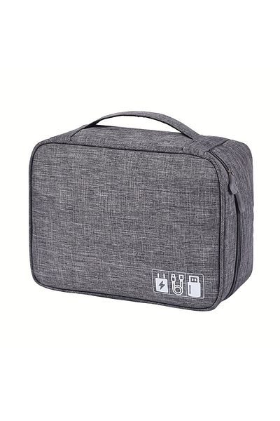 Choice BG11 Grey Cable Storage Bag Waterproof Digital Electronic Organizer Portable USB Data Line Charger P