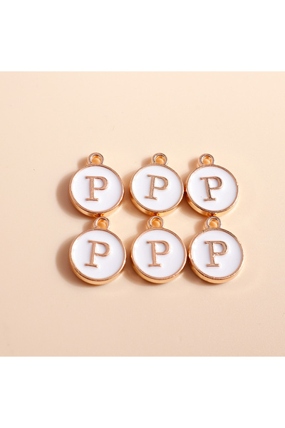 Choice WHITE P 10pcs Cute Mini White Alphabet 26 Letters Charms Pendants for ...