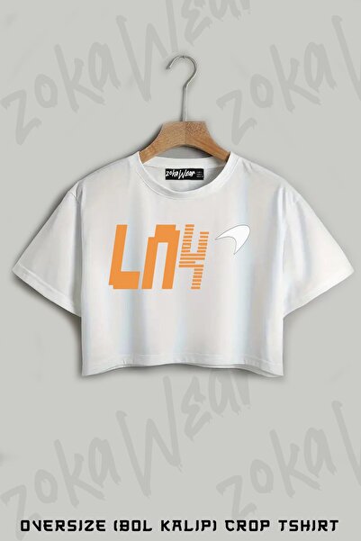 ZOKAWEAR Tricou crop oversize cu imprimeu Lando Norris 4