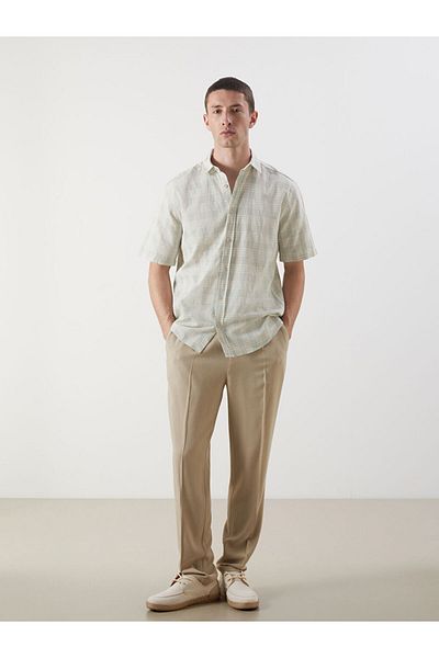 LC Waikiki New Season Regular Fit Short Sleeve Plaid Men's Shirt - S5N566Z8