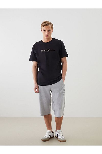 LC Waikiki New Season Crew Neck εμπριμέ χτενισμένο βαμβακερό ανδρικό Tisort - S5J841Z8