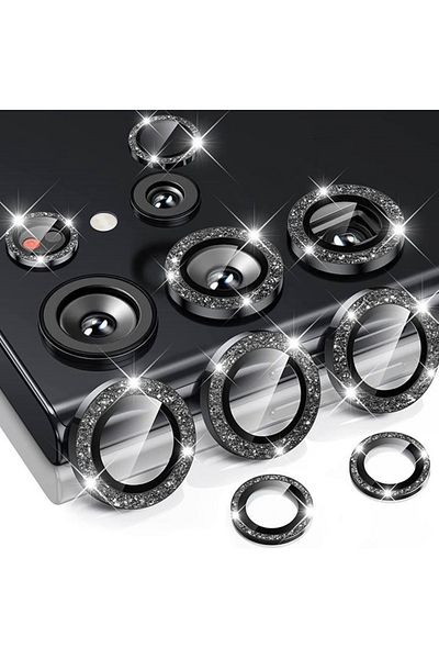 Choice S24 Black Glitter Camera Glass for Samsung Galaxy S24 Ultra , S23 Ultra , S22 Ultra , S24 Protective