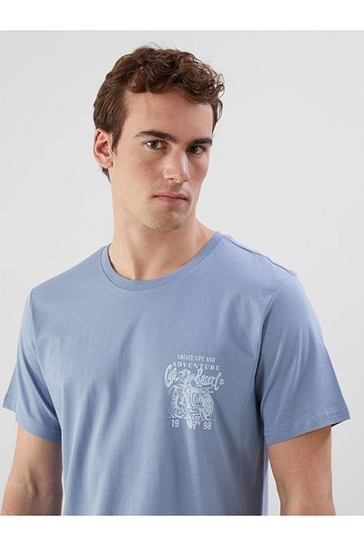 LC Waikiki Tricou pentru bărbați din bumbac pieptănat imprimat cu mânecă scurtă, sezon nou - S5J816Z8