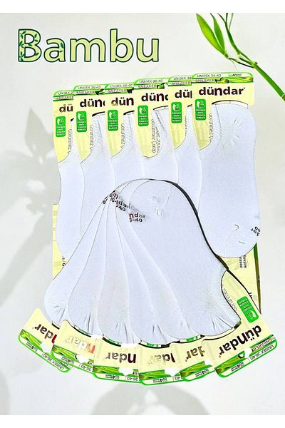MYS GRUP TEKSTİL Unisex 12-Piece Bamboo Scented Soft Sweatproof Seamless Comfortable Sneaker Socks (Dündar/0652)
