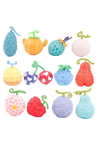 Takara Tomy about 5-6cm 12pcs Devil Fruit 12pcs/set Devil Fruit One Piece Cursed Fruit Anime Figures Collection