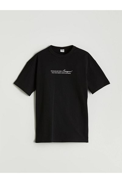 LC Waikiki Black Crew Neck Boy's T-Shirt