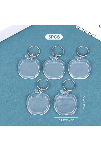 Choice A5 5Pcs 5pcs Blank Photo Frame Keychain Clear Acrylic Keyring Insert Photo Split Key Pendant DIY Key