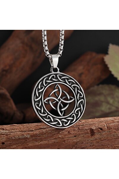 Choice AL20659- قلادة فضية عصرية بعقدة ساحرة سلتيك أيرلندية للحماية للرجال وا...