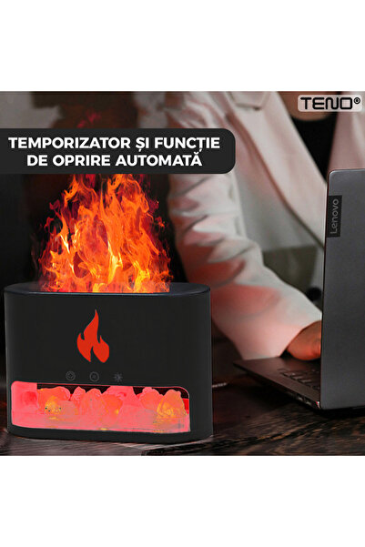 Teno Fireplace Diffuser with Black Himalayan Pink Salt