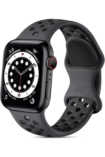 Choice 42 44 45 مم رمادي غامق أسود حزام ساعة رياضي بديل مزدوج من السيليكون لس...