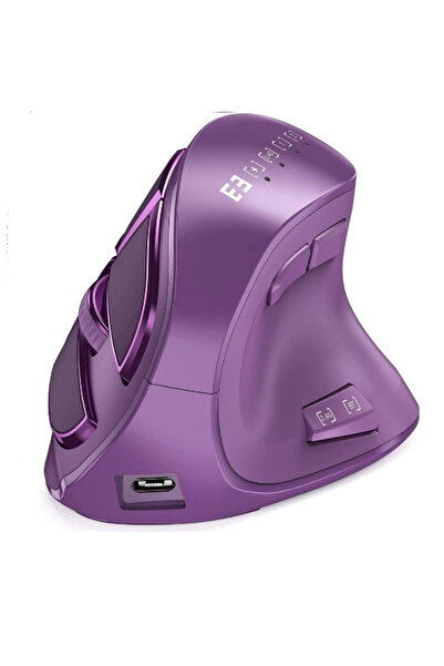 Choice PURPLE Ergonomic Mouse Blueooth Wireless Vertical Mouse Rechargeable Optical Mice for iPad Laptop Co